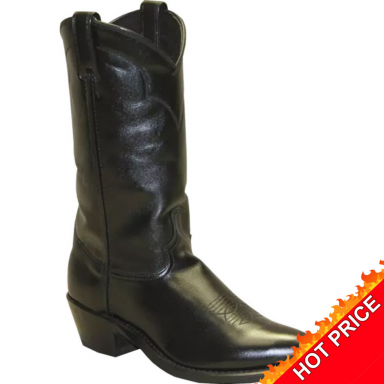 Abilene Mens Black Leather Sole Western Boots 6401