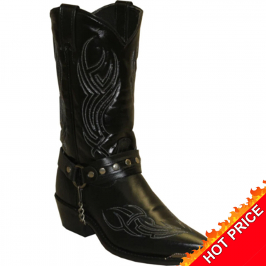 Sage Mens 12" Black Western Boots 3010