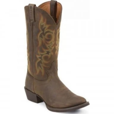 Abilene Mens 12" Distressed Brown Cowhide Western Boots 6412
