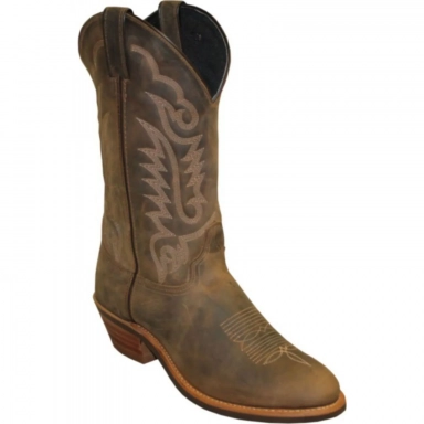 Abilene Mens 12 Inch USA Made Cowhide Leather Round Toe Western Cowboy