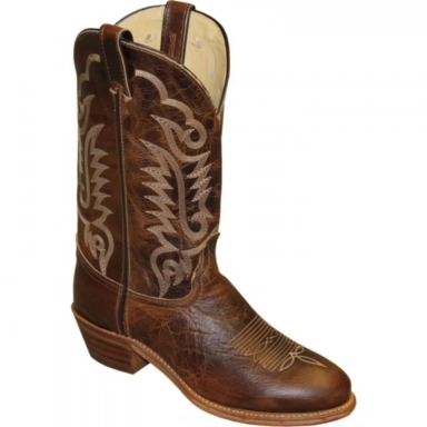 Abilene Mens 12 Brown Cowhide Wide Round Toe Cowboy Boot