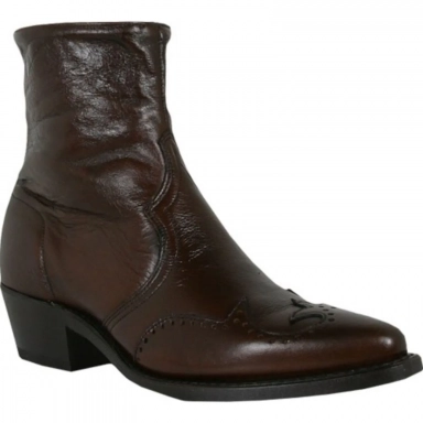 Abilene Mens 7 Inch Antiqued Brown Dress Western Cowboy Boot