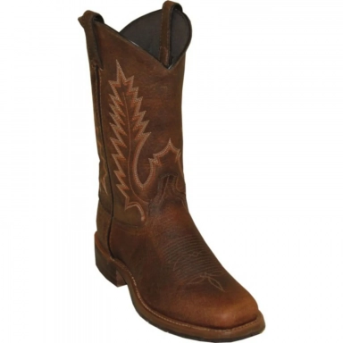 Abilene Mens 11 Inch USA Made Bison Leather Broad Square Toe Western