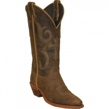 Abilene Womens 12 Inch USA Made Leather Covered Wagon Toe Western