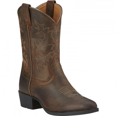 Ariat Youth Cowboy Boot 8 Inch Distressed Brown