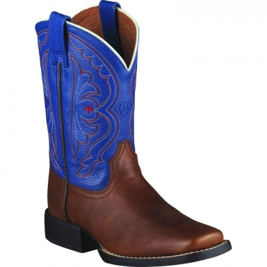 Ariat Youth Square Toe Cowboy Boot 8 Inch Brown Oiled