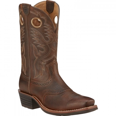 Ariat Mens Square Toe Cowboy Boot 12 Inch Brown Oiled