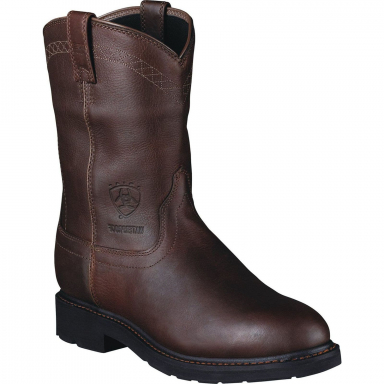 Ariat Mens 10 Inch Waterproof Roper Toe Work Boot Brown