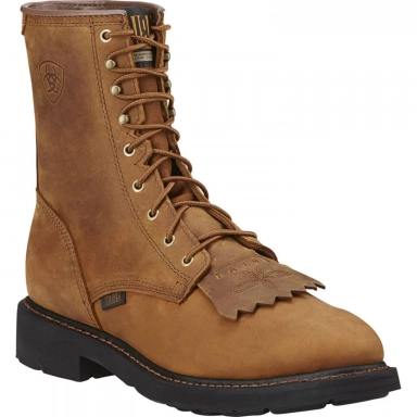 Ariat Mens Western Work Boot 8 Inch Aged Bark