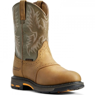 Ariat Mens Waterproof Western Work Boot 10 Inch Aged Bark