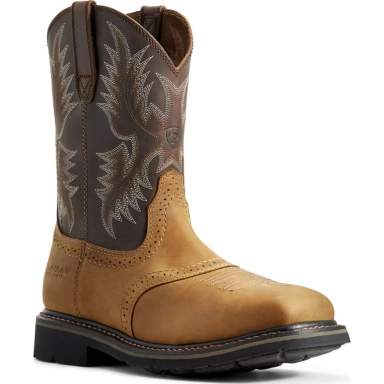 Ariat Mens Steel Toe Western Work Boot 10 Inch Aged Bark