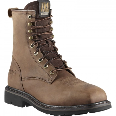 Ariat Mens Steel Toe Western Work Boot 8 Inch Alamo Brown