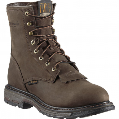 Ariat Mens 8 Inch Waterproof Roper Toe Work Boot Brown