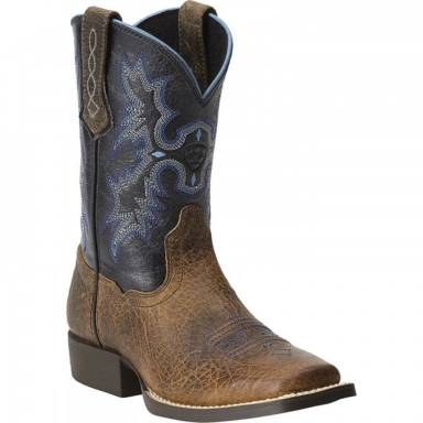 Ariat Youth Square Toe Cowboy Boot 8 Inch Earth Black