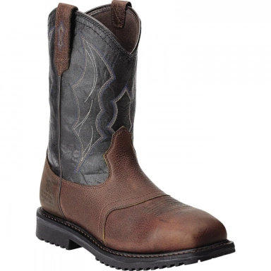 Ariat Mens Waterproof Composite Toe Western Work Oiled Brown