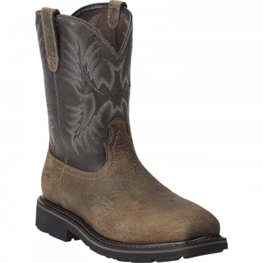 Ariat Mens Steel Toe Western Work Boot 10 Inch Earth Black