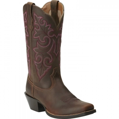 Ariat Womens Square Toe Cowgirl Boot 11 Inch Powder Brown
