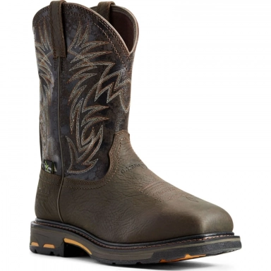 Ariat Mens Waterproof Composite Toe Western Work Bruin Brown