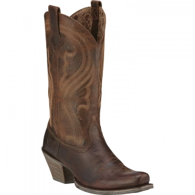 Ariat Womens Square Toe Cowgirl Boot 12 Inch Sassy Brown