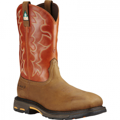 Ariat Mens 11 Inch Composite Toe Wide Square Work Boot Brown
