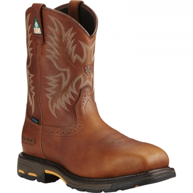 Ariat Mens Waterproof Composite Toe Western Work Dark Copper