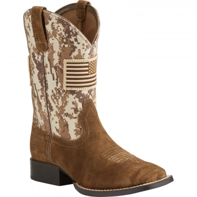 Ariat Youth Square Toe Cowboy Boot 8.5 Inch Antique Mocha
