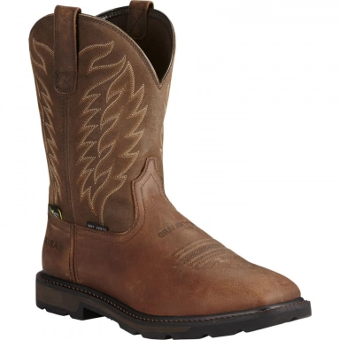 Ariat Mens Steel Toe Western Work Boot 10 Inch Brown
