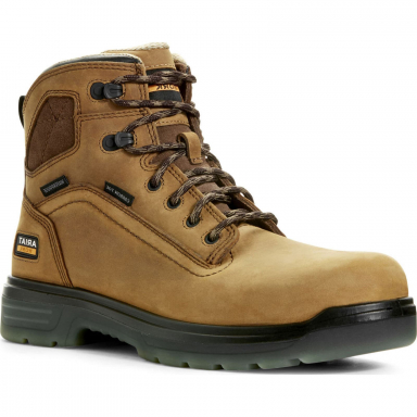 Ariat Mens 6 Inch Carbon Toe Round Work Boot Brown