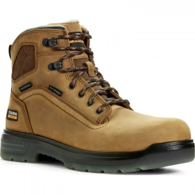 Ariat Mens Waterproof Carbon Toe Work Boot 6 Inch Aged Bark