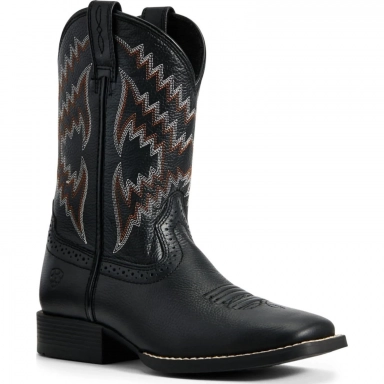 Ariat Youth Square Toe Cowboy Boot 8 Inch Bear Black