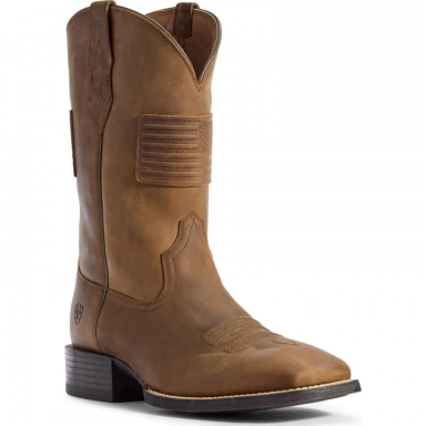 Ariat Mens Square Toe Cowboy Boot 11 Inch Distressed Tan
