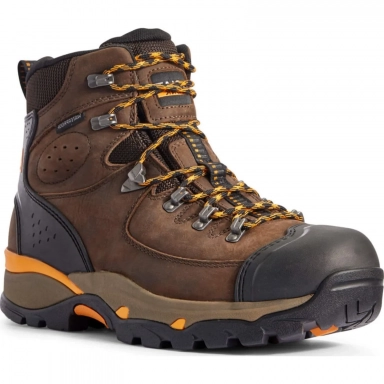 Ariat Mens Waterproof Work Boot 6 Inch Chocolate Brown
