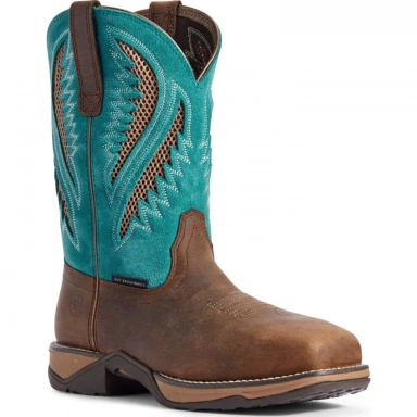 Ariat Womens Composite Toe Western Work Boot Chocolate Chip