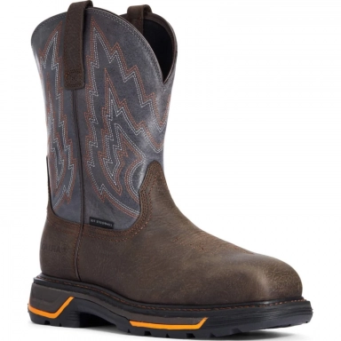 Ariat Mens Composite Toe Western Work Boot 11 Iron Coffee
