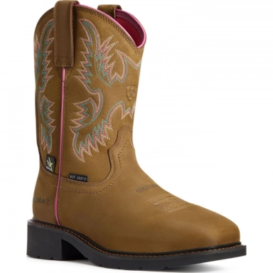 Ariat Womens Steel Toe Western Work Boot 9 Inch Dark Brown