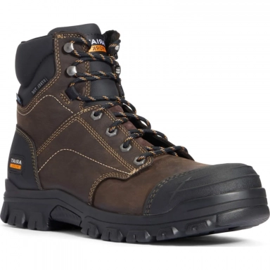 Ariat Mens Waterproof Steel Toe Work Boot 6 Inch Dark Brown