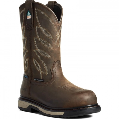 Ariat Womens Waterproof Composite Toe Western Dark Brown