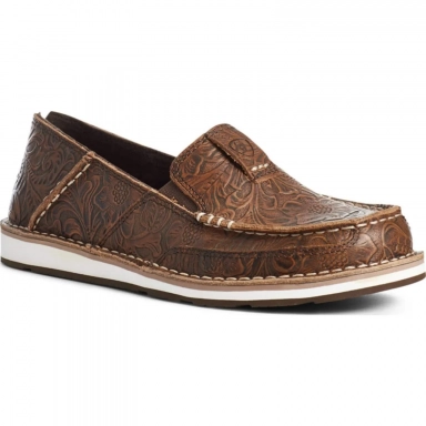 Ariat Womens Driving Moc 3 Inch Brown Floral