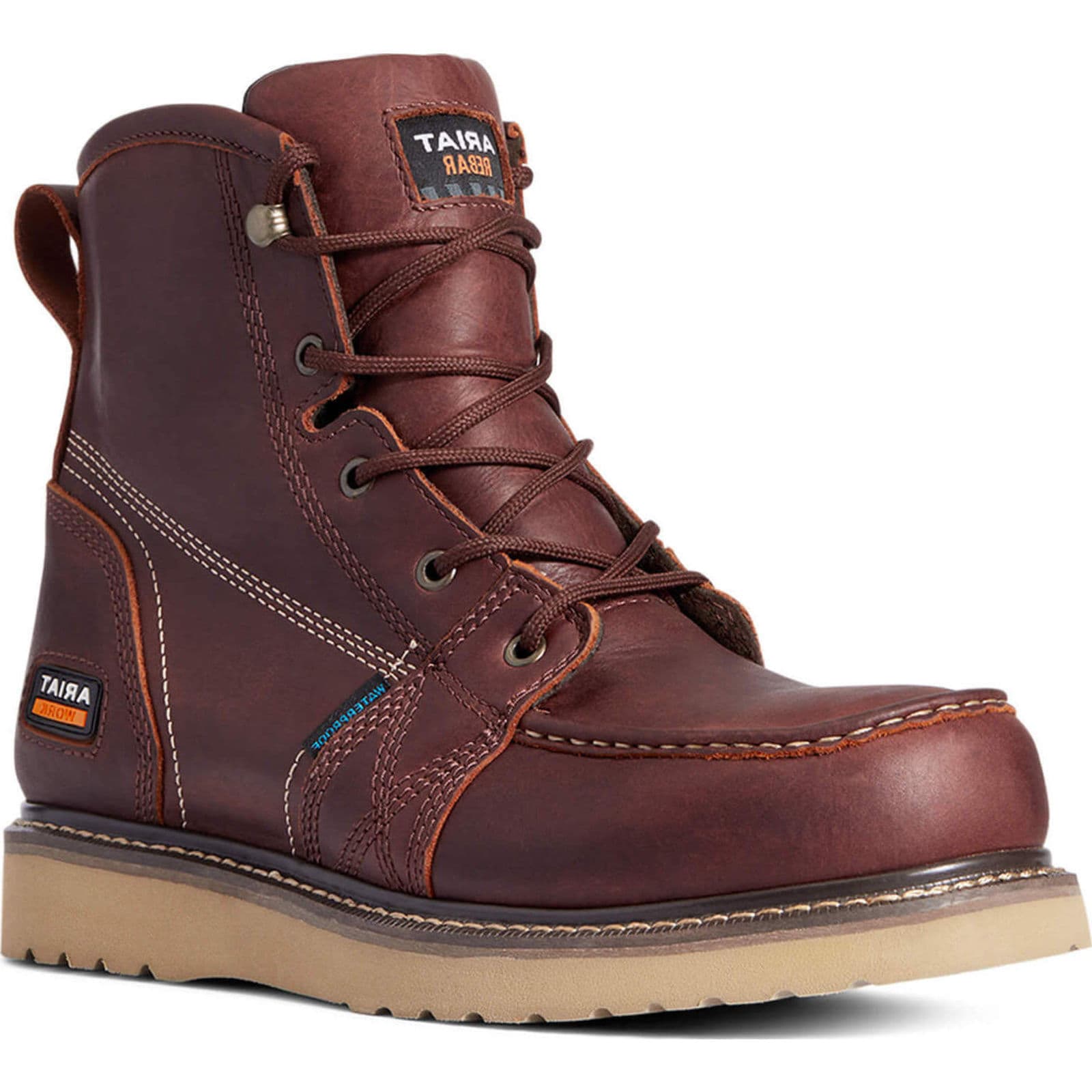 Shop Ariat Mens Rebar Wedge 6" Moc Toe H2O Boot 10035916 Save 20