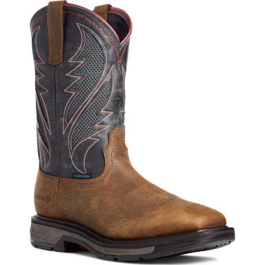 Ariat Mens 11 Inch Waterproof Wide Square Toe Work Boot Brown