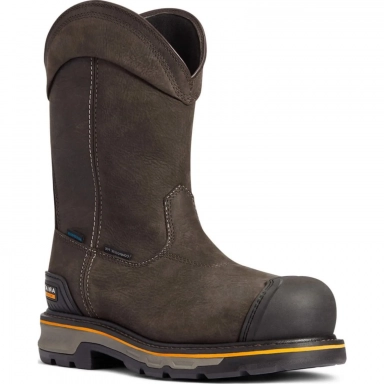 Ariat Mens Waterproof Composite Toe Western Work Iron Coffee