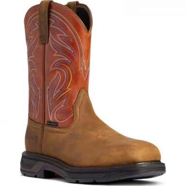 Ariat Mens Carbon Toe Western Work Boot 11 Inch Dark Earth