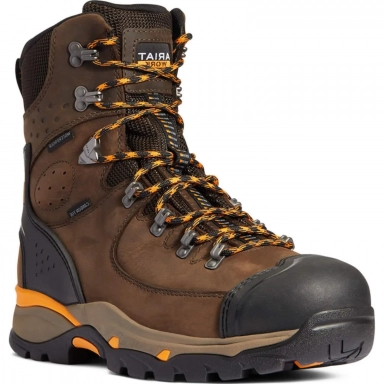 Ariat Mens Waterproof Carbon Toe Work Boot 8 Chocolate Brown