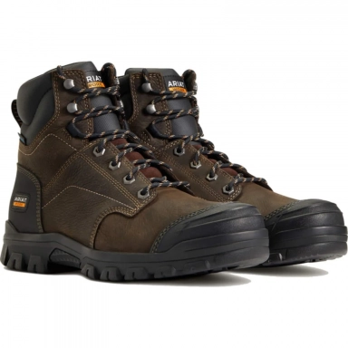 Ariat Mens Waterproof Work Boot 6 Inch Dark Brown