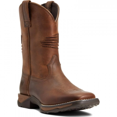 Ariat Youth Cowboy Boot 8.5 Inch Distressed Brown