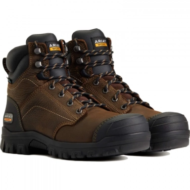 Ariat Womens Waterproof Work Boot 6 Inch Dark Brown