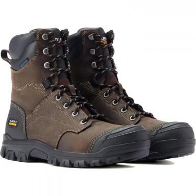Ariat Mens Waterproof Work Boot 8 Inch Dark Brown