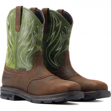 Ariat Mens Steel Toe Western Work Boot 10 Inch Dark 10042541
