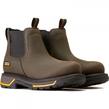 Ariat Mens Waterproof Chelsea Boot 6 Inch Iron Coffee
