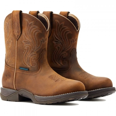 Ariat Womens Waterproof Cowgirl Boot 8 Inch Glazed Brown